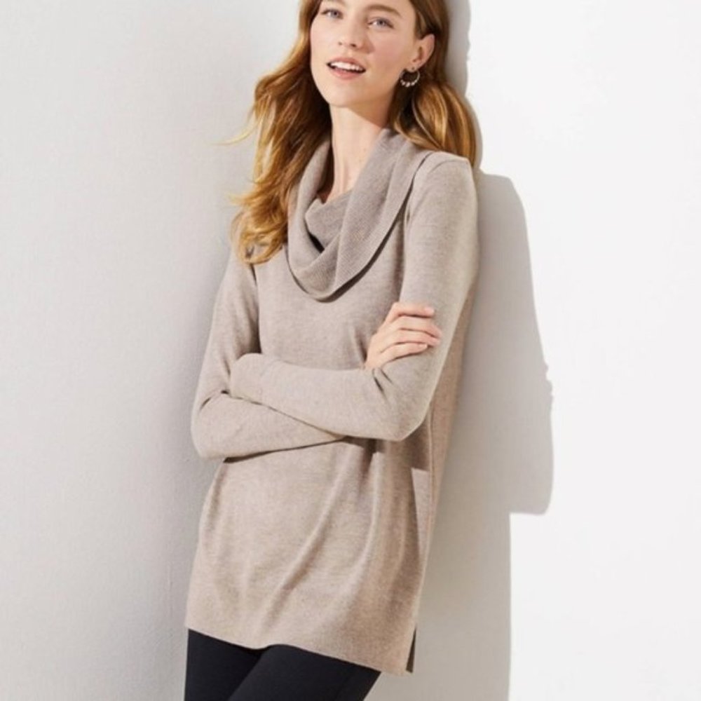 LOFT Cowl Neck Tunic Sweater